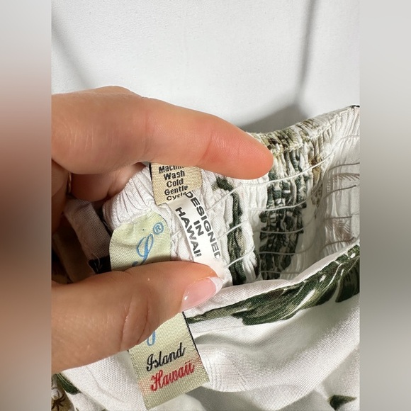 Sunny Island Hawaii Womens Halter Tropical Rayon Dress Green Ivory Size 2XL - Picture 9 of 14